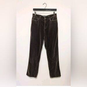 Lauren Ralph Lauren Green Label Women's 8 Brown Velvet Straight Leg Pants